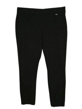 DKNY Black Pull On Stretch Pants XL Straight Leg Elastic Waist